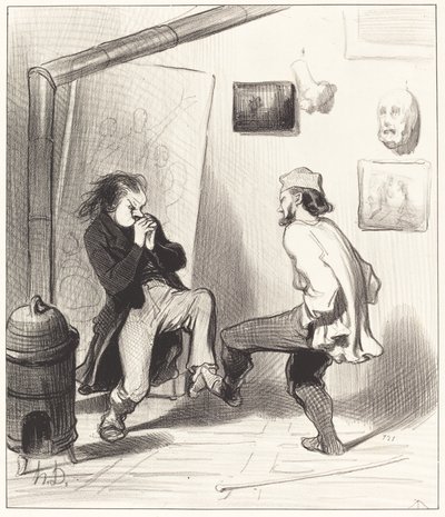 Da vi brente hans siste staffeli! av Honoré Daumier