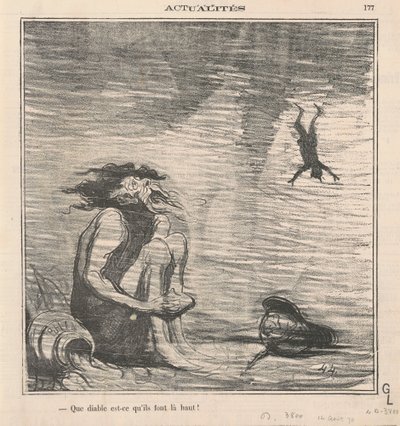 Hva i helvete gjør de der oppe! av Honoré Daumier
