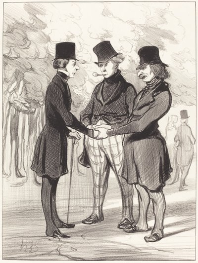 For et hyggelig møte!... Det er... av Honoré Daumier