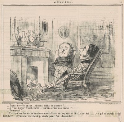 For en forferdelig ting ... hvis vi har krig! ... av Honoré Daumier
