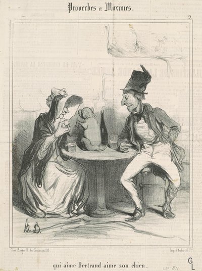 Den som elsker Bertrand elsker hunden sin av Honoré Daumier