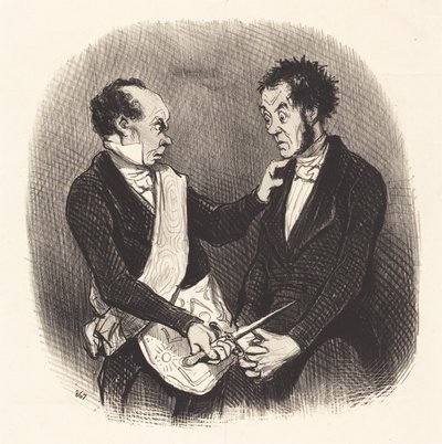 Mottak av en frimurer av Honoré Daumier