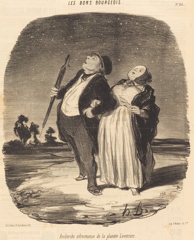 Mislykket søk etter planeten Leverrier av Honoré Daumier