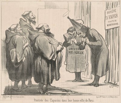 Kapusinernes retur til ... Paris av Honoré Daumier