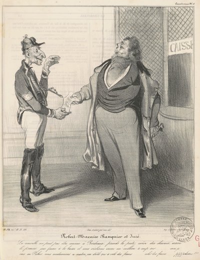 Robert Macaire bankmann og jurymedlem av Honoré Daumier