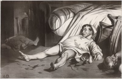 Rue Transnonain, 15. april 1834. 1834 av Honoré Daumier