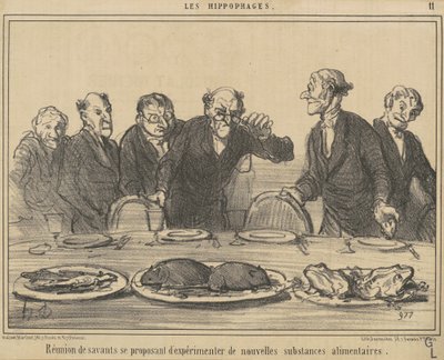 Møte med forskere som foreslår... av Honoré Daumier