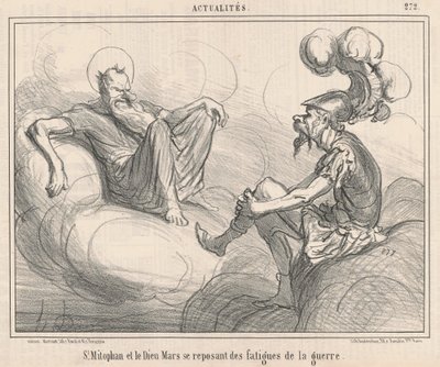 Saint Mitophan og guden mars... av Honoré Daumier