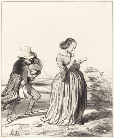 Saperlotte!... at jeg skulle ønske... at min kone var ferdig... av Honoré Daumier