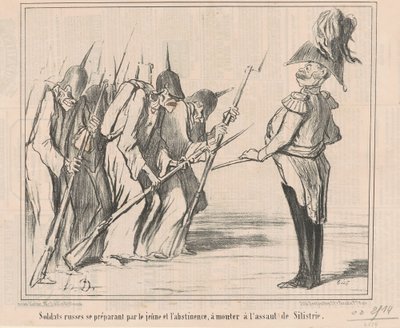 Russiske soldater gjør seg klar av de unge... av Honoré Daumier