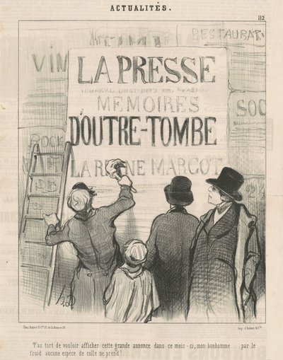 Du tar feil når du vil legge ut denne... annonsen... av Honoré Daumier