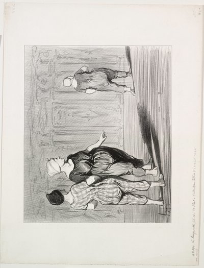 The Bathers, plate 15: Det er henne igjen, en pen mote, Madame Coquardeau! av Honoré Daumier
