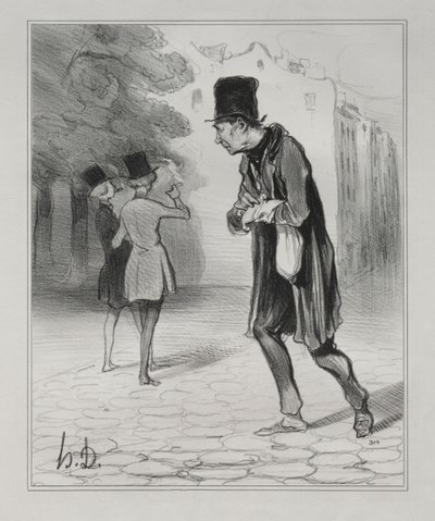 The Bohemians of Paris, plate 4: The Collector of Cigar Stubs, 5. desember 1841. av Honoré Daumier