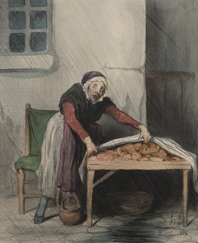 The Chapter of Interpretations, plate 8: Hver forbrenning frykter kaldt vann, 1843. av Honoré Daumier