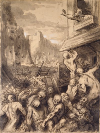 The Destruction of a City, midten av 1800-tallet av Honoré Daumier