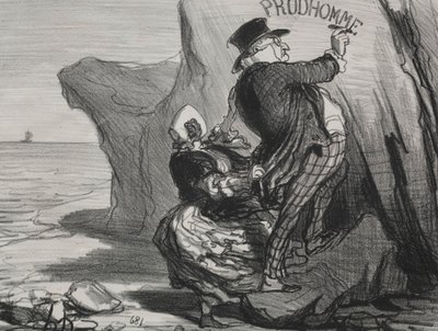 The Good Bourgeois plate 3: Jeg ønsker å forlate et uforgjengelig monument over vårt besøk..., 1854. av Honoré Daumier