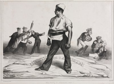 Månedsforeningen (plate 20): Ikke bland deg inn i det! av Honoré Daumier