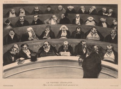 The Monthly Association plate 18: The Legislative Belly, 1834. av Honoré Daumier
