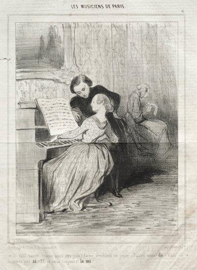 The Musicians of Paris, plate 6: Hvis du visste hvor pen du er! av Honoré Daumier