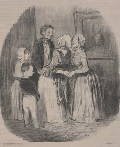 Det obligatoriske nyttårsbesøket til tante Rabourdin av Honoré Daumier