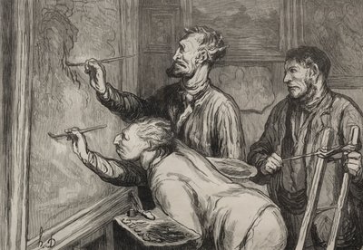 The Painters: The Last Stroke of the Brush, utstilling fra 1868. av Honoré Daumier