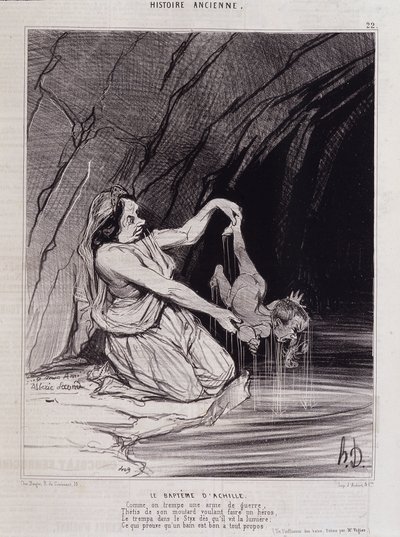 Dåpen til Achilles - i "" Charivari "" v.1840 - Honore Daumier av Honoré Daumier
