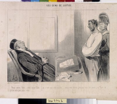 Rettferdighetens folk. Tegneserie av Honore Daumier (1808-1879), 37,5x28. Utdrag fra avisen Le"" Charivari"", Musee des Beaux Arts, Palais Longchamp, Marseille. av Honoré Daumier
