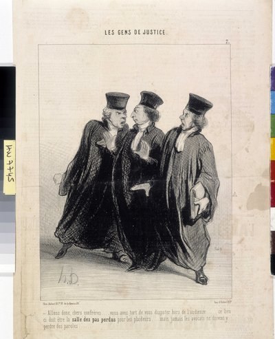Rettferdighetens folk. Tegneserie av Honore Daumier (1808-1879), 37,5x28. Utdrag fra avisen Le"" Charivari"", Musee des Beaux Arts, Palais Longchamp, Marseille av Honoré Daumier