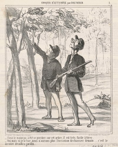 Her har spurven blitt sittende av Honoré Daumier
