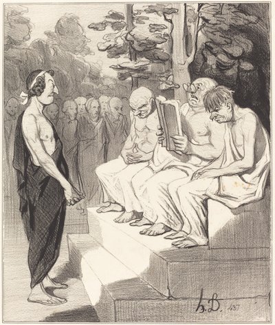 Telemachus forhørt av vismennene av Honoré Daumier
