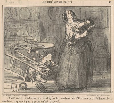 Studerer sin rolle fullstendig... av Honoré Daumier