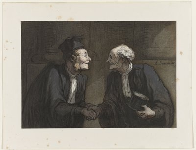 To advokater som håndhilser, ca. 1840 av Honoré Daumier