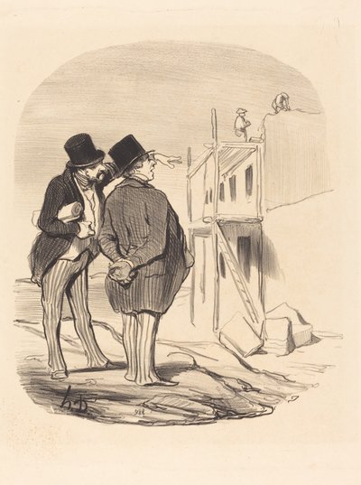 To menn midt i ruiner av Honoré Daumier
