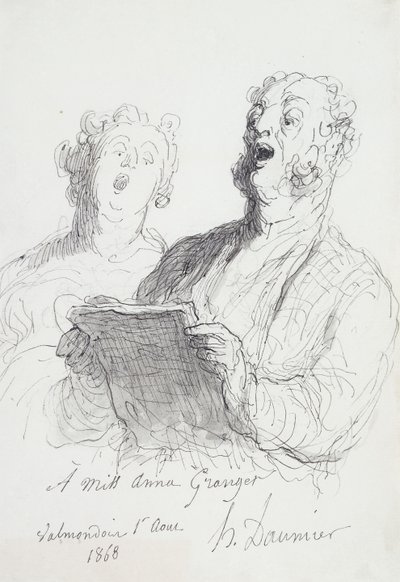 To sangere; To sangere, 1868 av Honoré Daumier