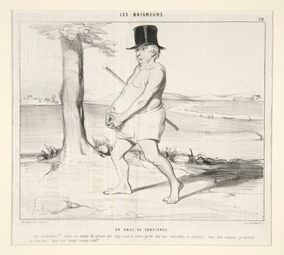 Et tillitsbrudd. Elendig!! rane en advokat fra fengselet som svømmer under beskyttelse av naturlige og sosiale lover! av Honoré Daumier
