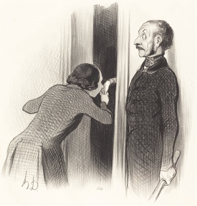 En veldig glad elsker av Honoré Daumier