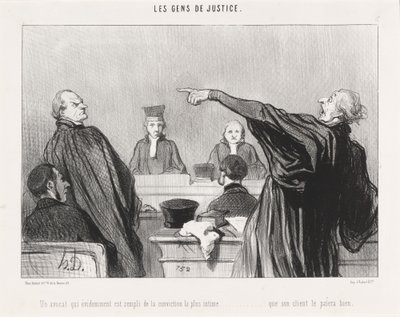 En advokat som er... fylt med overbevisning... intim... av Honoré Daumier