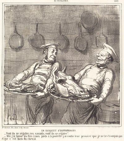 En bankett av hestespisere av Honoré Daumier