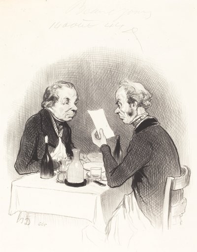 En mager middag av Honoré Daumier