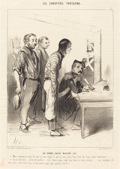En mann reddet på tross av seg selv av Honoré Daumier