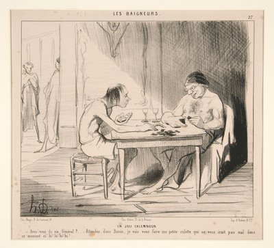 Et fint ordspill. Har du en sekser, general? av Honoré Daumier