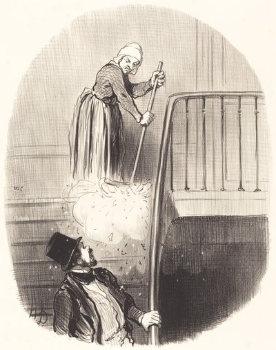 En leietaker som glemte 1. januar av Honoré Daumier