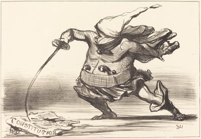 En Matamore iført en... støvel... av Honoré Daumier