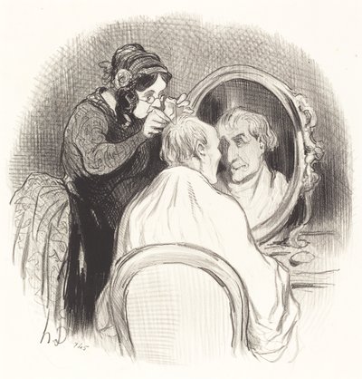 En herre som begynner å bli for ung av Honoré Daumier