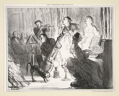 An Orchestra in a Very Comme il faut House, no. 8 av The Comedians of Society av Honoré Daumier