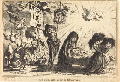Et kvarter etter hans død var han fortsatt i live (A Quarter of an Hour after His Death, He Was Still Alive) av Honoré Daumier