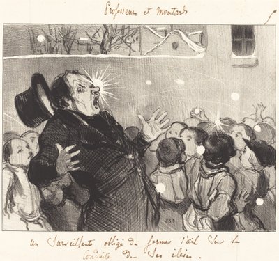 En veileder tvunget til å lukke øynene... av Honoré Daumier