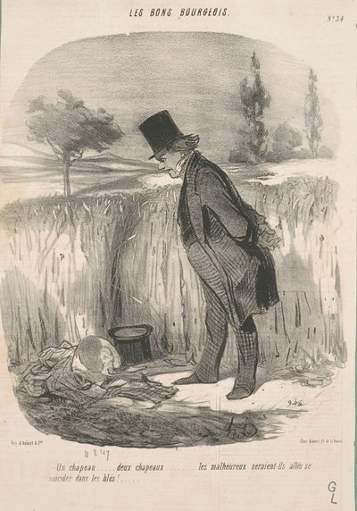 En lue... to hatter... den uheldige... av Honoré Daumier