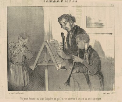 En ung mann i ferd med å tilegne seg... en kunst av nytelse av Honoré Daumier