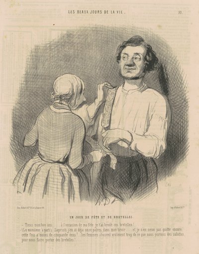 En dag med feiring og tannregulering av Honoré Daumier